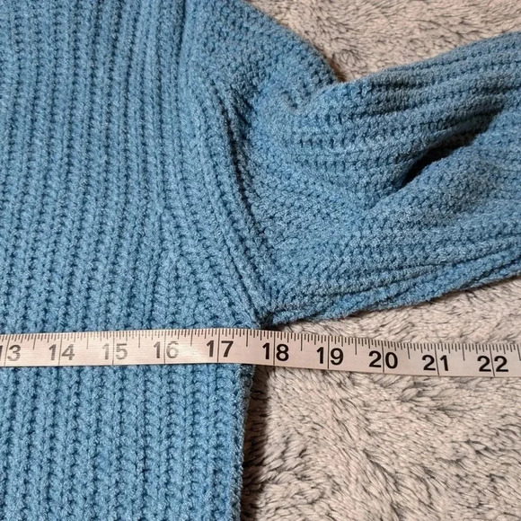 NEW Aritzia Blue Chunky Sweater Salette  Chenille XS - Picture 5 of 6